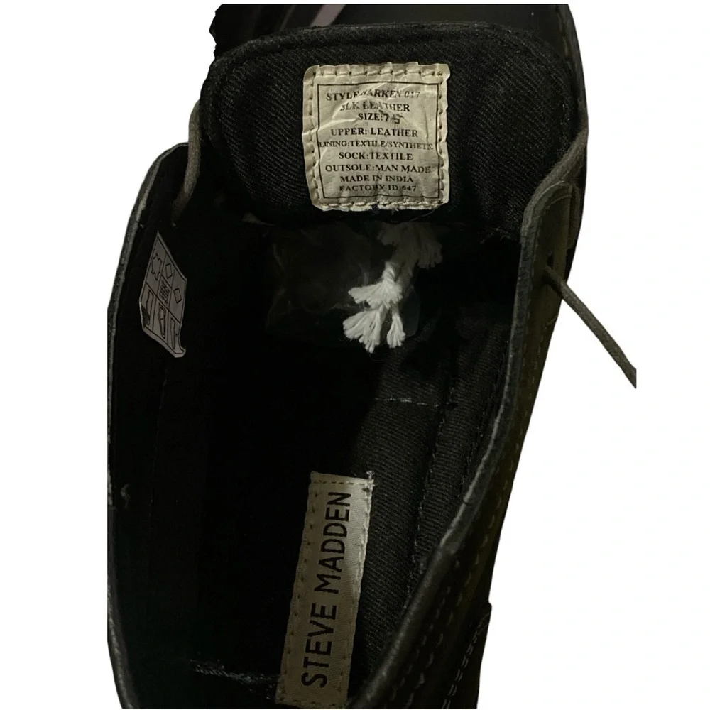 Vintage STEVE MADDEN Leather Harken Chukka Boot Mens Size 7.5 Black